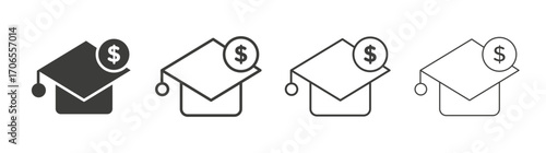 Scholarship icon outline vector. Thin linear logo