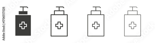 Sanitizer icon outline vector. Thin linear logo