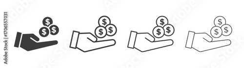 Savings icon outline vector. Thin linear logo