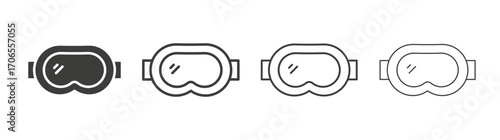 Safety goggles icon outline vector. Thin linear logo
