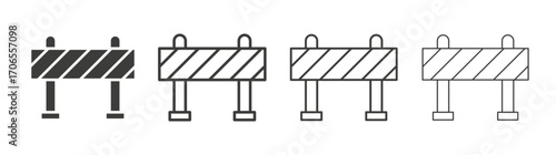 Roadblock icon outline vector. Thin linear logo