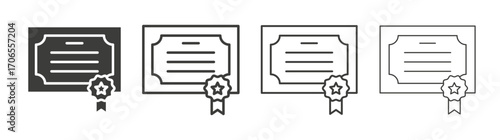 Qualification icon outline vector. Thin linear logo