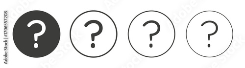 Question mark icon outline vector. Thin linear logo