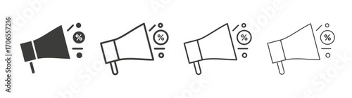 Promotion icon outline vector. Thin linear logo