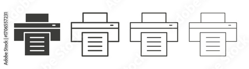 Printer icon outline vector. Thin linear logo