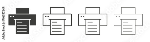 Print icon outline vector. Thin linear logo