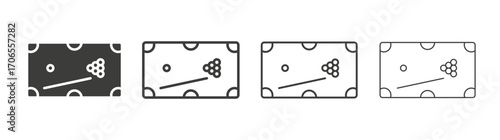 Pool table icon outline vector. Thin linear logo