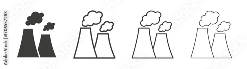 Pollution icon outline vector. Thin linear logo