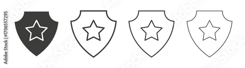Police badge icon outline vector. Thin linear logo