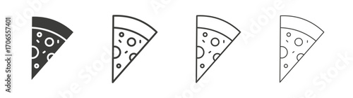 Pizza icon outline vector. Thin linear logo