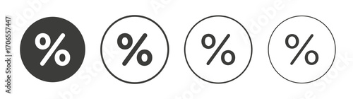 Percentage icon outline vector. Thin linear logo