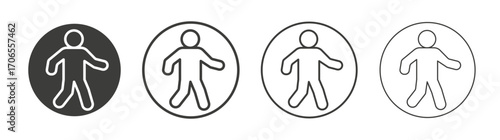 Pedestrian icon outline vector. Thin linear logo