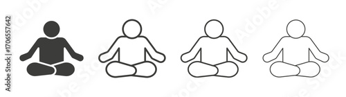 Meditation icon outline vector. Thin linear logo