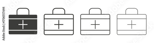 Medical kit icon outline vector. Thin linear logo