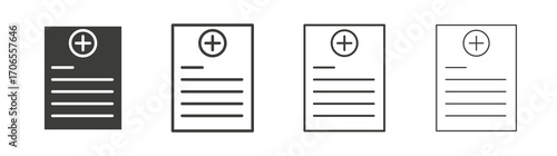 Medical report icon outline vector. Thin linear logo