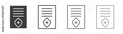Medical insurance icon outline vector. Thin linear logo