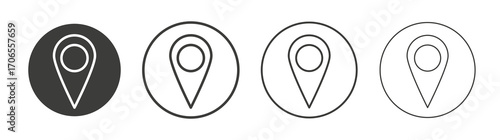 Map marker icon outline vector. Thin linear logo