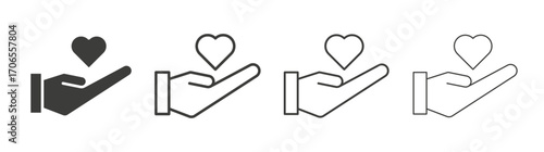 Life insurance icon outline vector. Thin linear logo