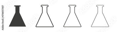 Lab flask icon outline vector. Thin linear logo