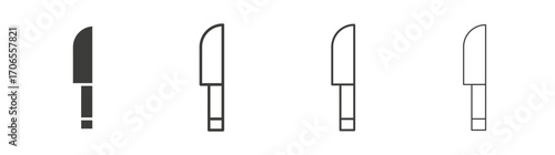 Kitchen knife icon outline vector. Thin linear logo