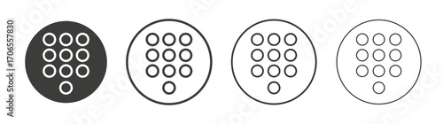 Keypad icon outline vector. Thin linear logo