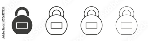 Kettlebell icon outline vector. Thin linear logo