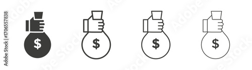 Investment icon outline vector. Thin linear logo