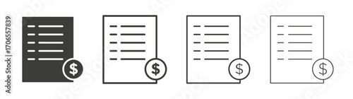 Invoice payment icon outline vector. Thin linear logo
