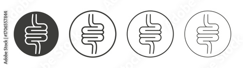 Intestines icon outline vector. Thin linear logo