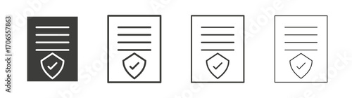 Insurance policy icon outline vector. Thin linear logo