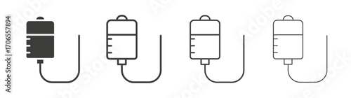 IV drip icon outline vector. Thin linear logo