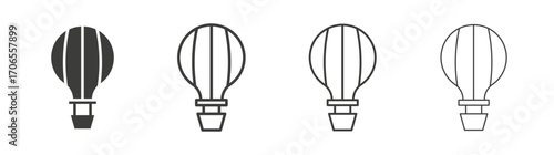 Hot air balloon icon outline vector. Thin linear logo