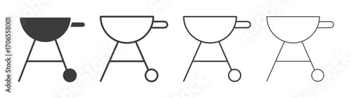 Grill icon outline vector. Thin linear logo