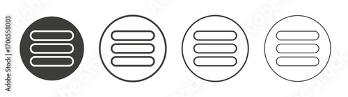 Hamburger menu icon outline vector. Thin linear logo