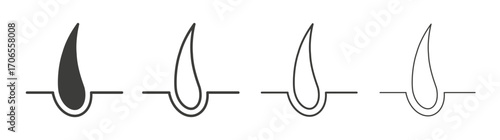 Hair icon outline vector. Thin linear logo