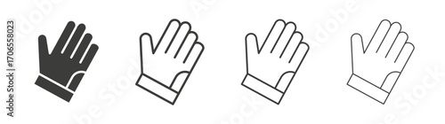 Glove icon outline vector. Thin linear logo