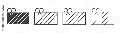 Gift voucher icon outline vector. Thin linear logo