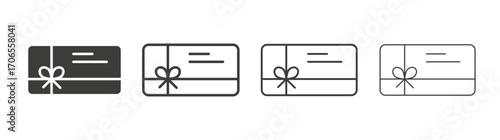 Gift card icon outline vector. Thin linear logo