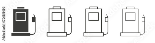 Gas station icon outline vector. Thin linear logo