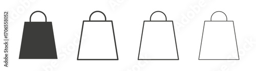 Gift bag icon outline vector. Thin linear logo