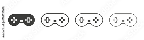 Game controller icon outline vector. Thin linear logo