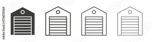 Garage icon outline vector. Thin linear logo