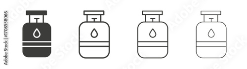 Gas cylinders icon outline vector. Thin linear logo