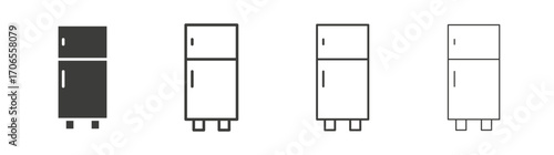 Fridge icon outline vector. Thin linear logo