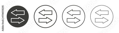 Exchange icon outline vector. Thin linear logo