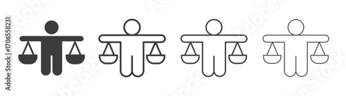 Ethics icon outline vector. Thin linear logo