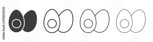 Egg icon outline vector. Thin linear logo