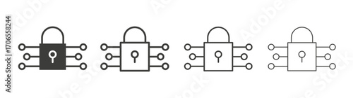 Encryption icon outline vector. Thin linear logo