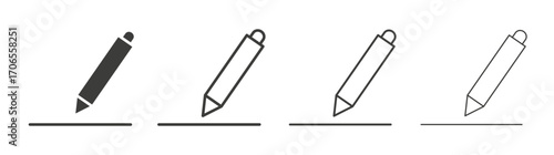 Edit icon outline vector. Thin linear logo