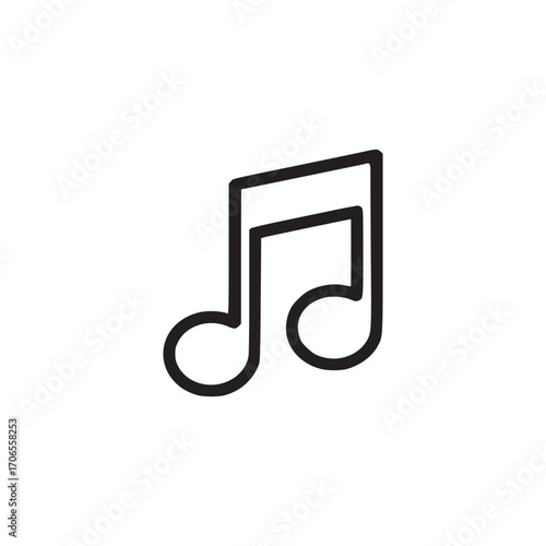 Illustration of a music note a simple and clean design perfect for representing music, sound, or audio ideal for use in websites, apps, and print materials related to music